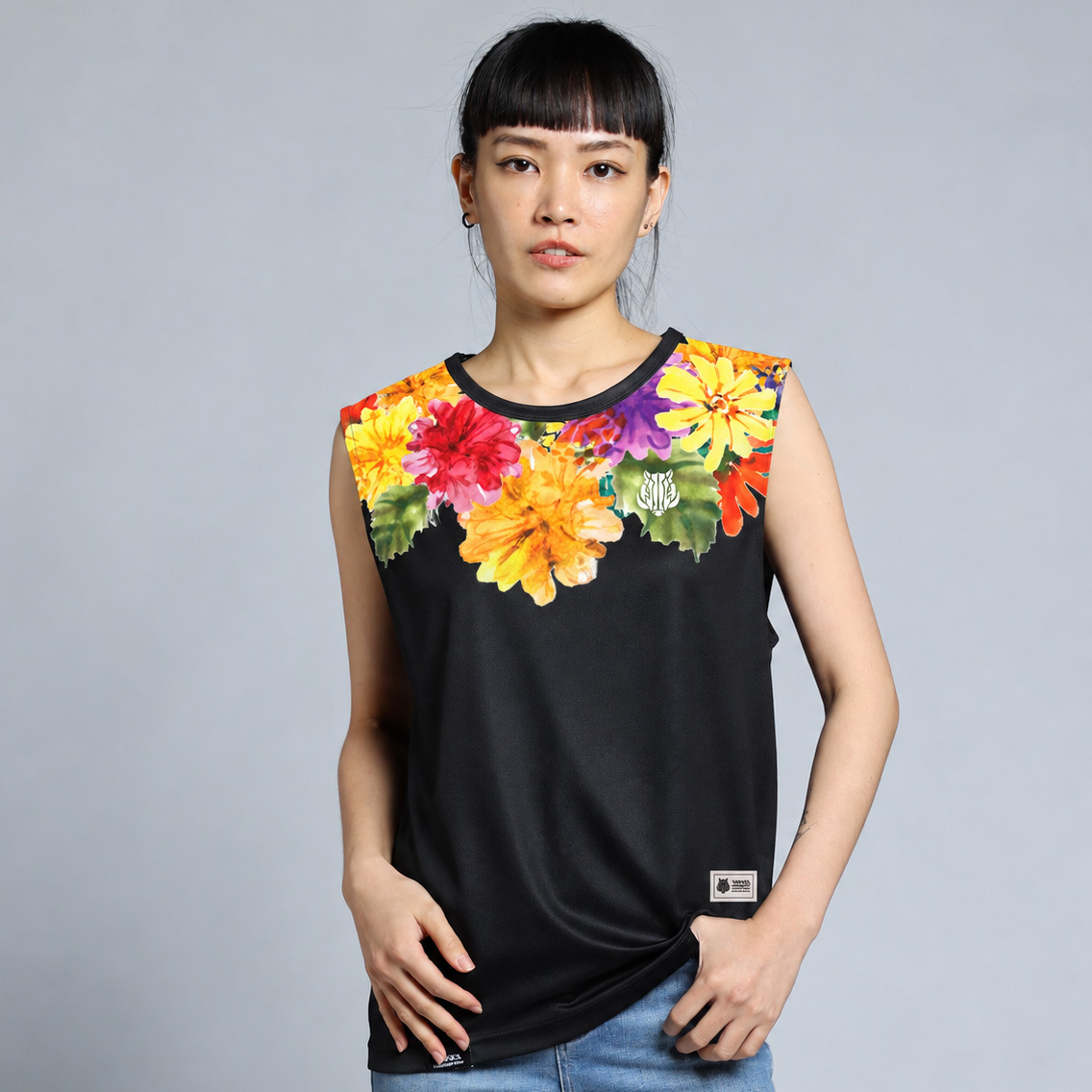 【PASIWALI 預購】花豬招展排汗限量黑款寬肩背心