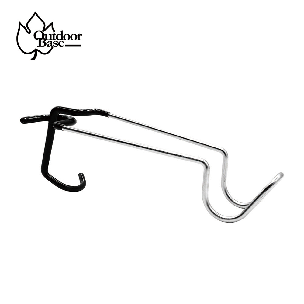 夾式營柱露營掛勾|新型不鏽鋼-OB25889