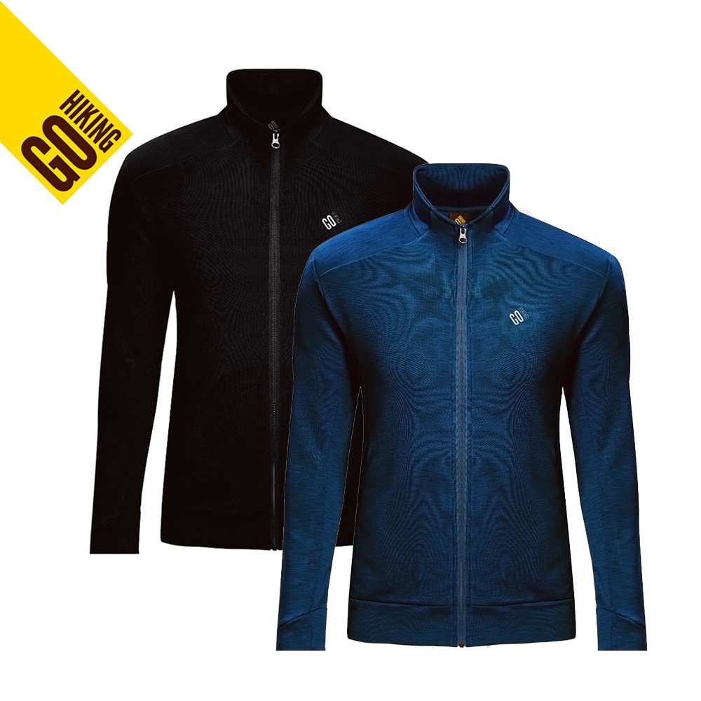 【GOHIKING】男RePET環保紗刷毛外套(深藍/黑色)-秋冬 保暖 外套 | GH172MM001