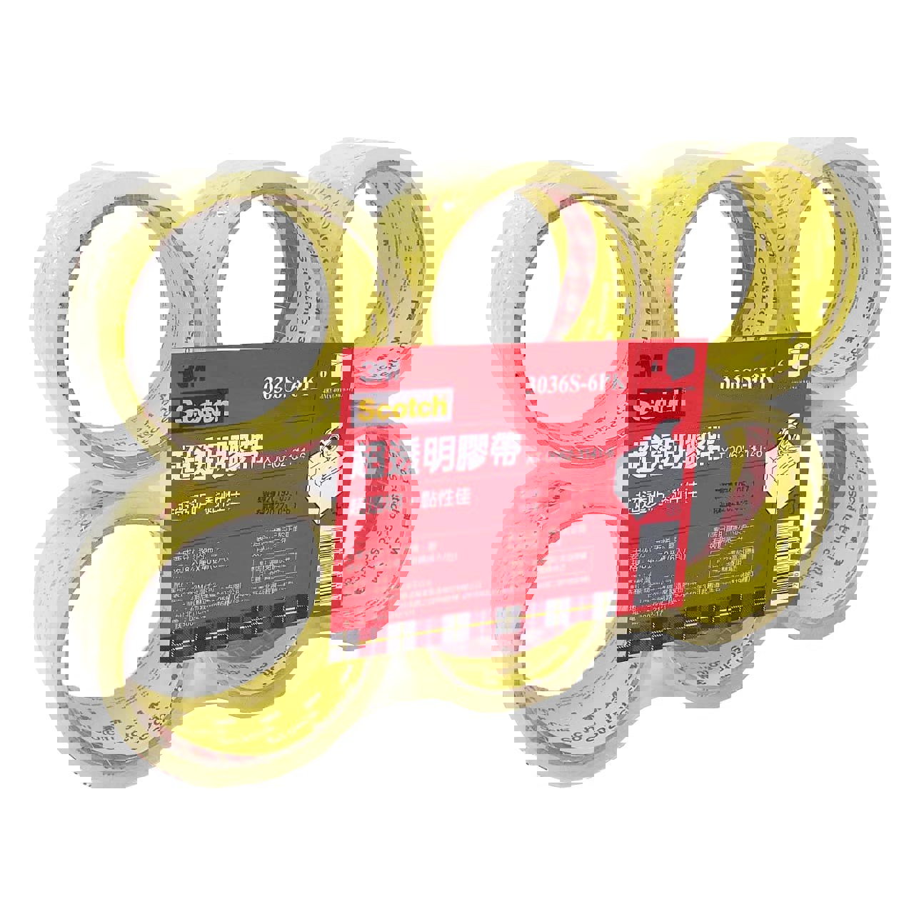 3M Scotch 超透明封箱膠帶-3036S-6 (48mm*40Y) (6入)
