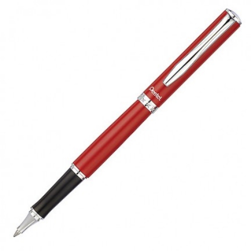 Pentel 金屬中性筆 K611-AT-紅桿 (刻字筆)