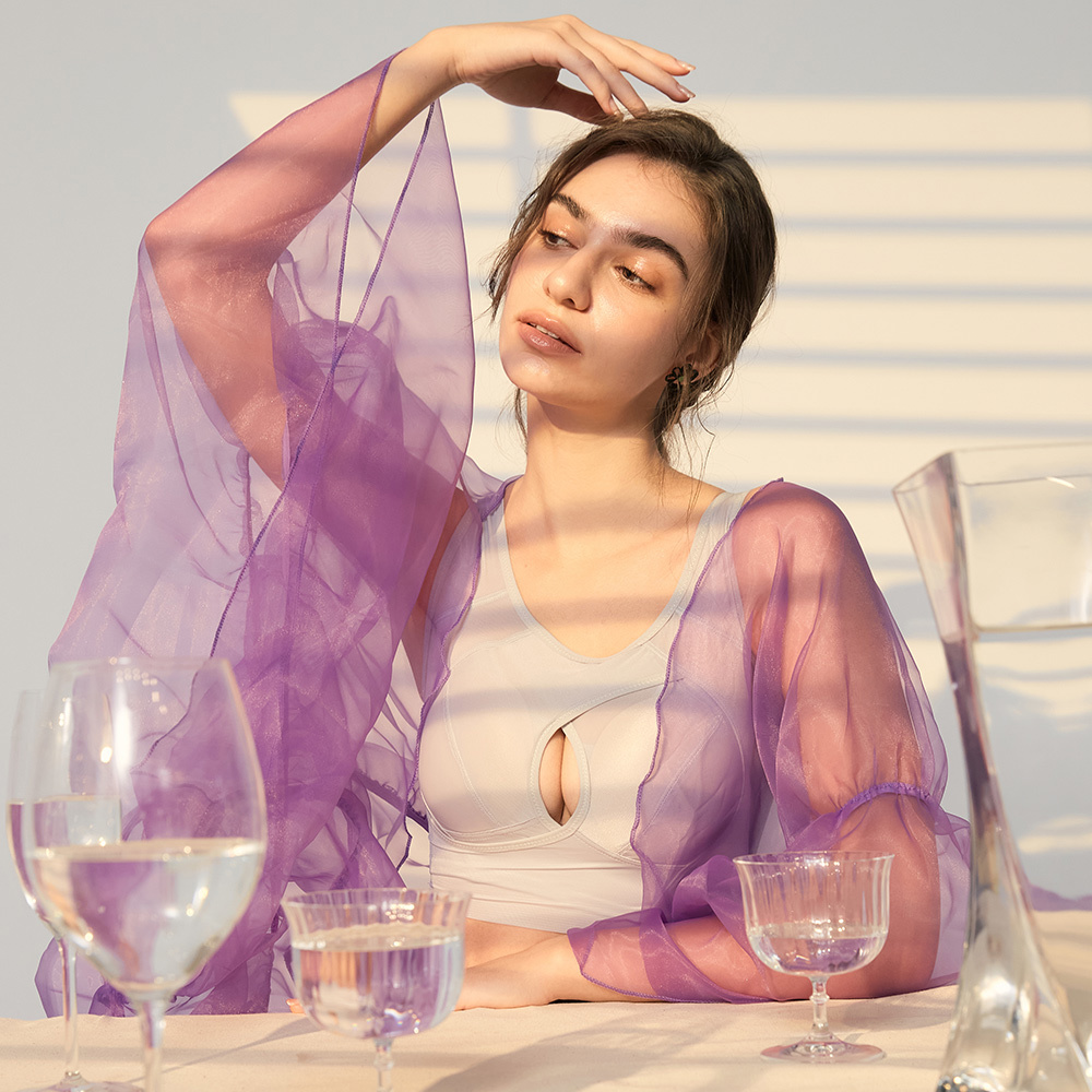 雙C防擴對策 空氣感日著微塑內衣-紫色