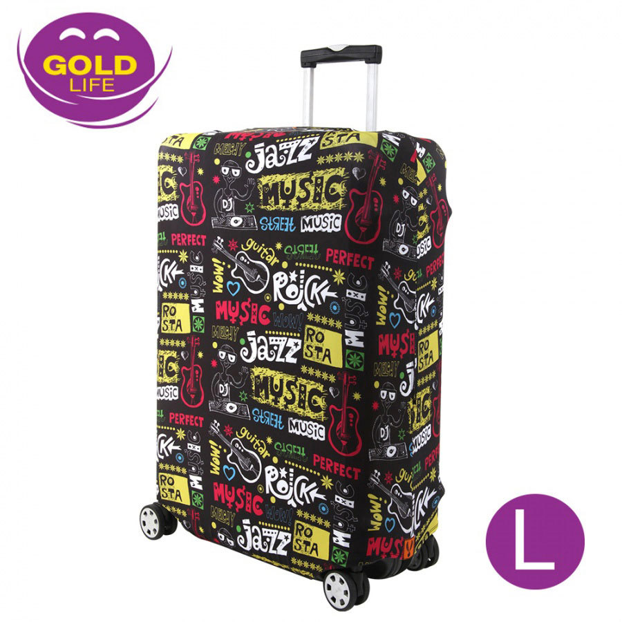 《GOLD LIFE》 設計師行李箱套-音樂搖滾(L)(4944725)