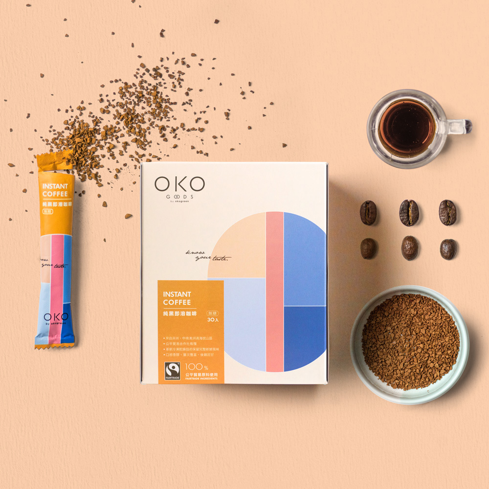【OKO】純黑即溶咖啡30入（2.5g x 30入）/ 超低丙烯醯胺．安心無負擔 / 凍乾咖啡
