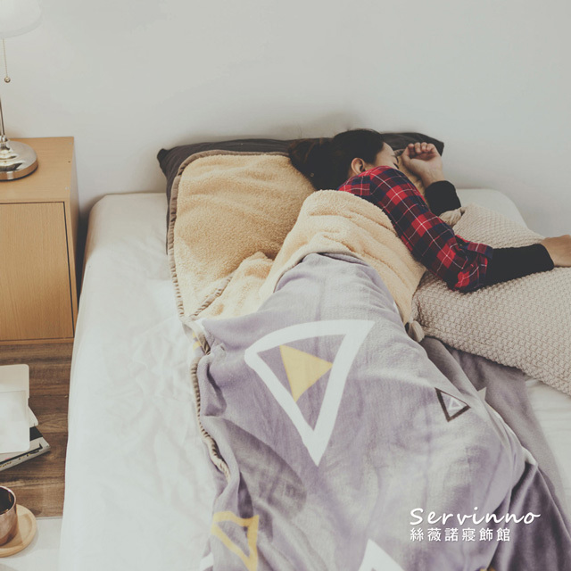 法蘭羊羔絨睡袋毯【幾何】(205cm/±3%）