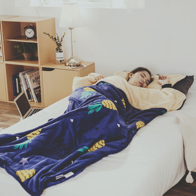 法蘭羊羔絨睡袋毯【旺旺來】(205cm/±3%）