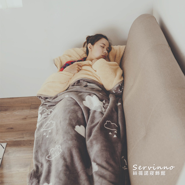 法蘭羊羔絨睡袋毯【朵朵】(205cm/±3%）