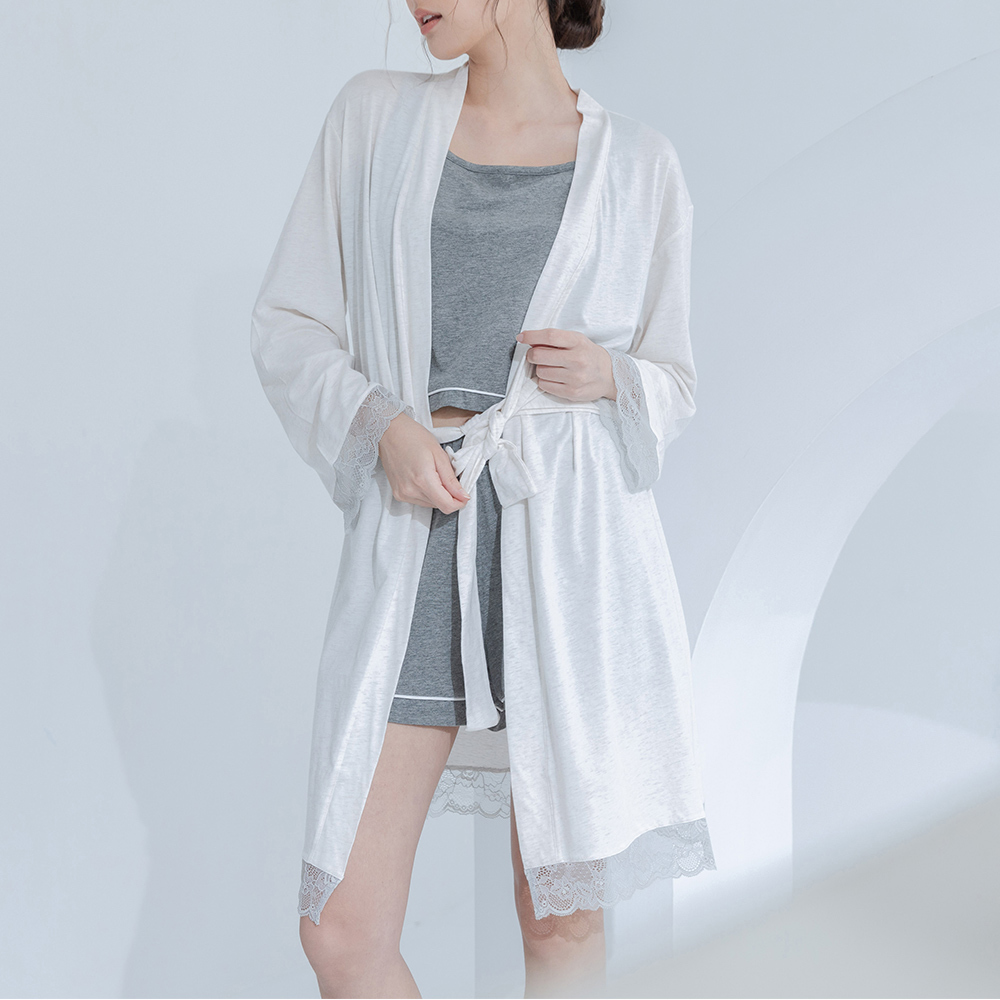 莫代爾法式蕾絲罩衫-白色