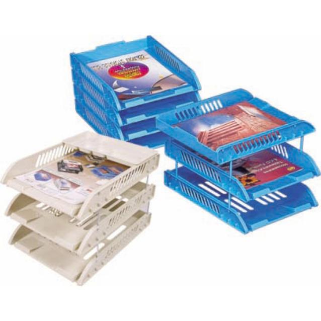 WIP A4三層公文架-附鐵支架(黑/白)(尺寸： 約34.5x26x4.5cm)