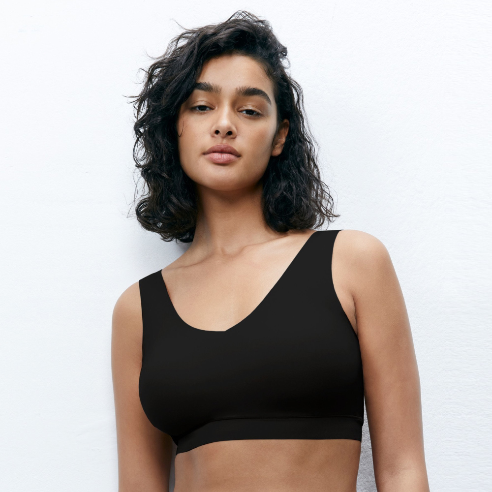 【Chantelle Lab】透氣涼感V領無痕內衣>XS-XXL>黑色(16A10_011)【Soft Stretch】