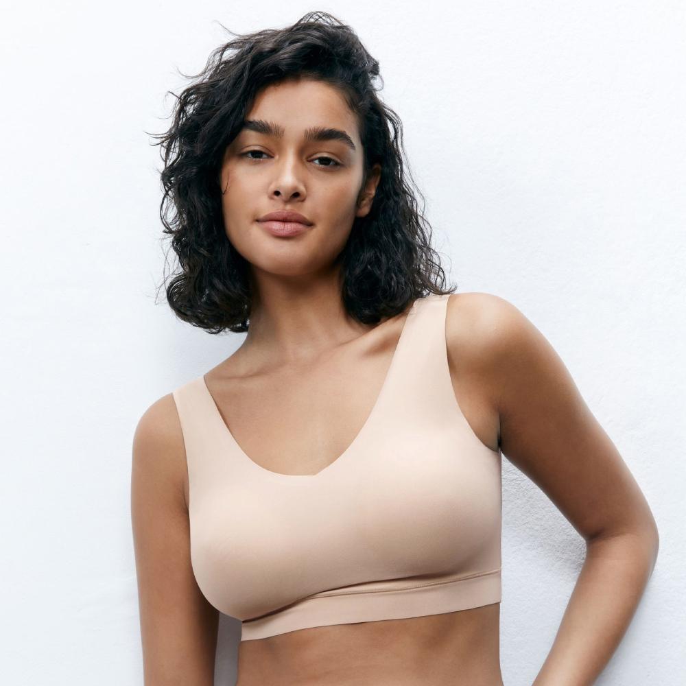【Chantelle Lab】透氣涼感V領無痕內衣>XS-XXL>膚色(16A10_0WU)【Soft Stretch】