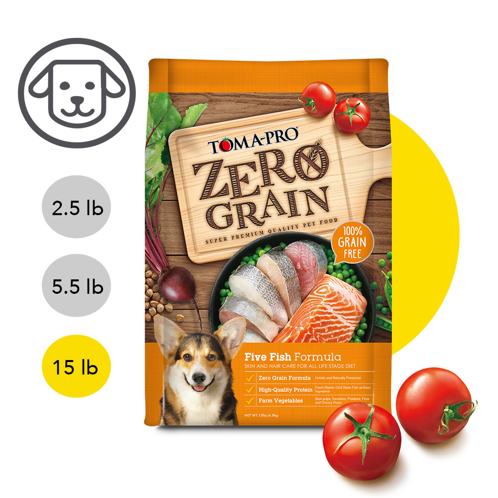【優格】零穀系列-0%零穀5種魚全齡犬用(晶亮護毛配方) 15磅(6.8公斤)(狗飼料)