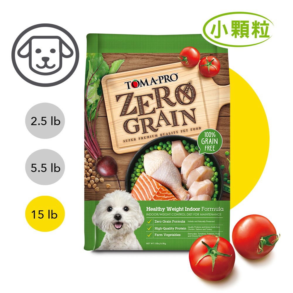 【優格】零穀系列-0%零穀室內犬體重管理(成犬雞肉配方) 15磅(6.8公斤)(小顆粒)(狗飼料)