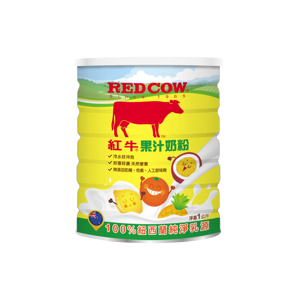 【紅牛】果汁奶粉1kg黃小柔推薦 (果香濃郁、綜合果汁、多種營養)