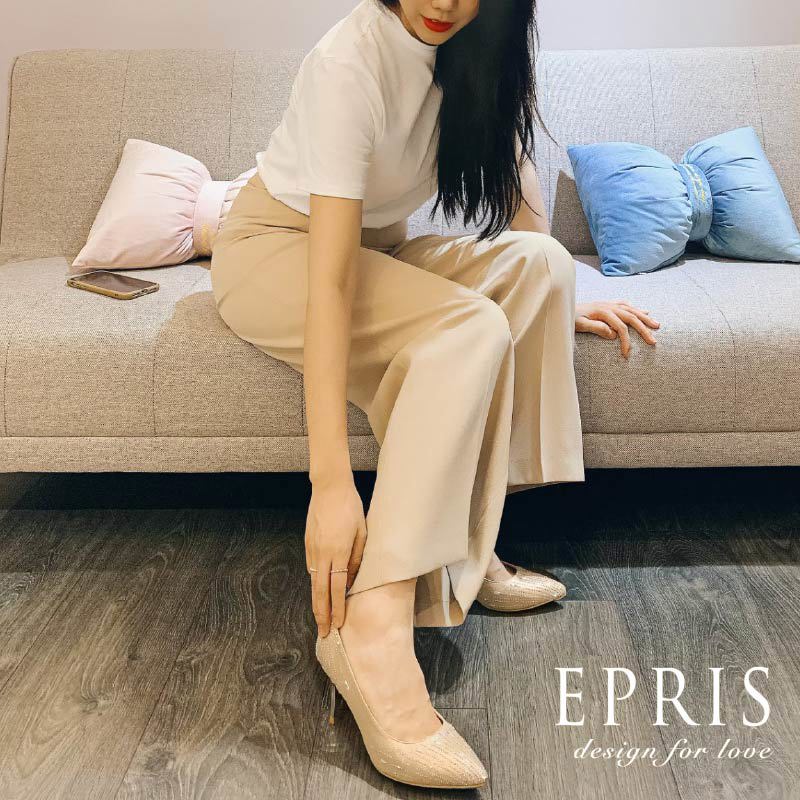 現貨 時尚手作婚紗鞋 花火女神-P154 手工婚鞋推薦 閃耀波光 金色高跟鞋 好走不磨腳時尚好搭配 20.5-26 EPRIS艾佩絲-波光金