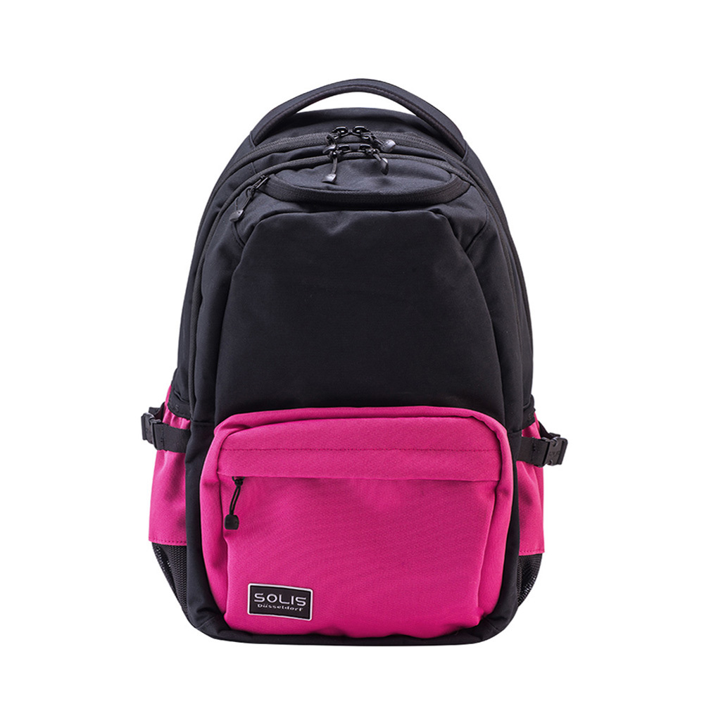 調色盤系列 REISE前袋款小尺寸後背包-蔓莓紅/黑-設有13吋筆電夾層(可套拉桿箱)