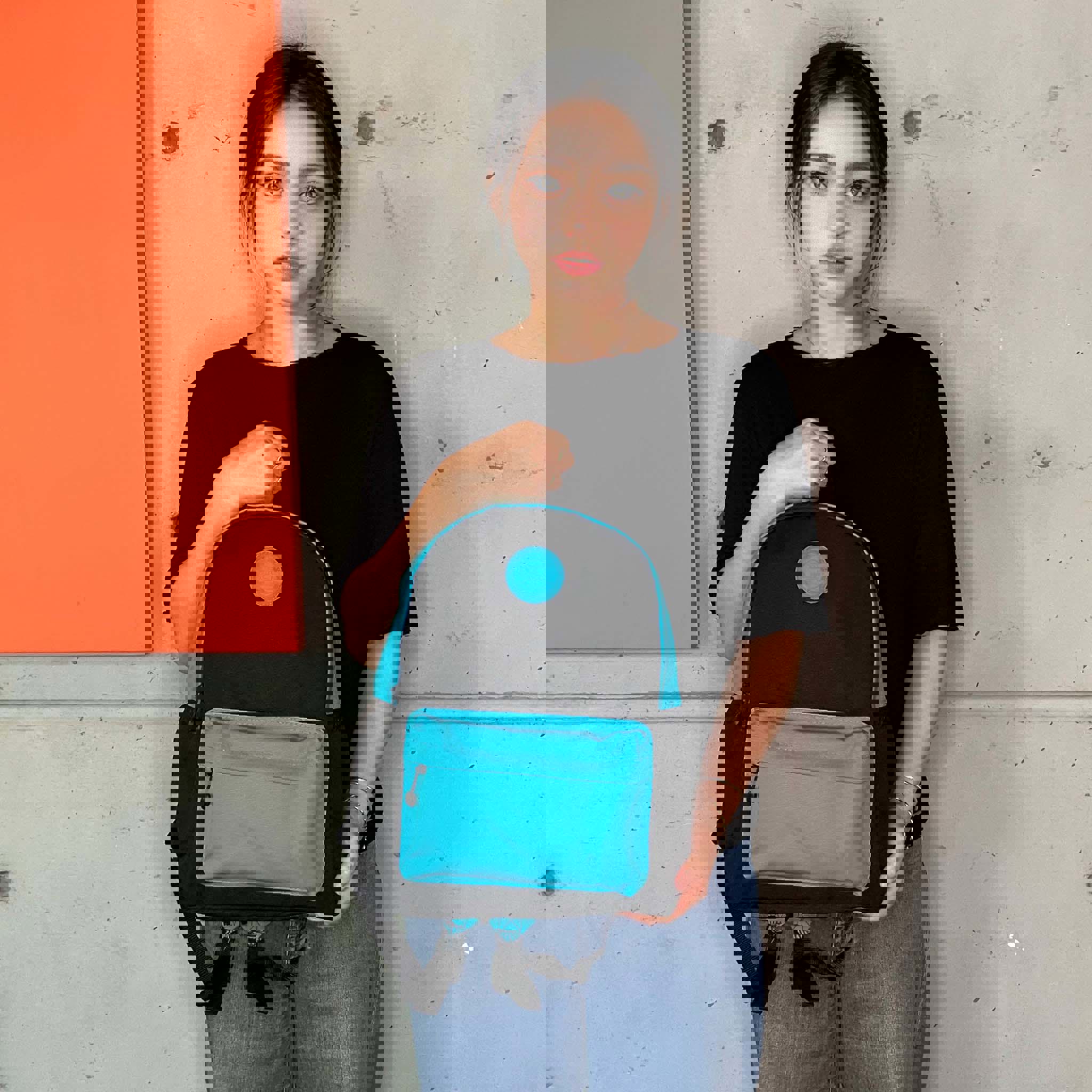 調色盤系列 休閒小後背包-鳥藍/黑(M號)