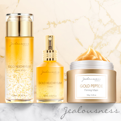 逆時金三角組（黃金胜肽緊緻面膜150g-效期至2026/11/15+黃金蠟菊精華化妝水120ml+黃金蠟菊修護精華乳60ml）