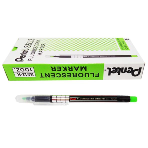 PENTEL S512 螢光筆-綠(12入)