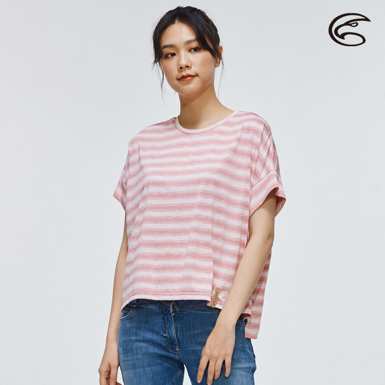 ADISI 女漸層條紋緹花透氣乾爽寬T AL2011048 (S-XL) / 透氣、輕量、速乾、排汗