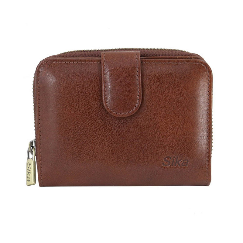 *Sika義大利時尚真皮壓扣中夾(A8210-02)深咖啡