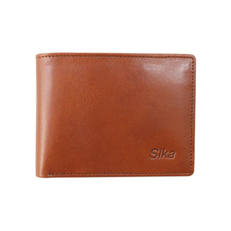 *Sika義大利素面牛皮短皮夾(A8272-01)-深褐色