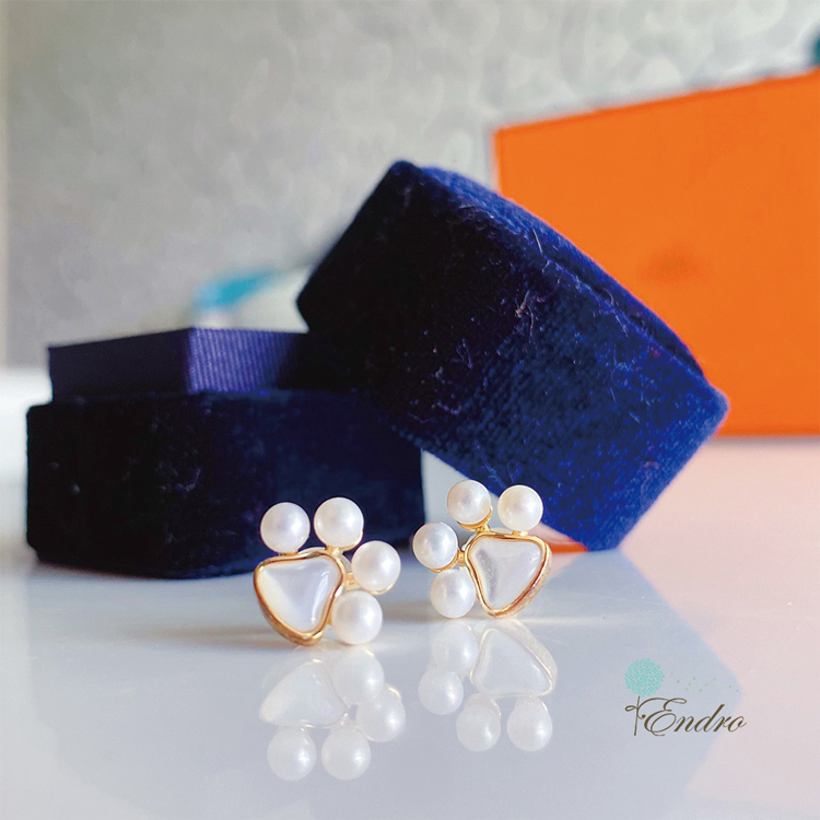 ENDRO ACC 萌萌熊珍珠耳環 (含飾品盒)