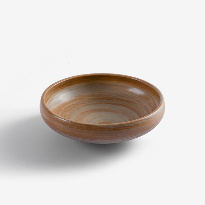 日式 質樸旋紋 11.5cm 釉下彩佐料碟｜焦糖棕｜單品