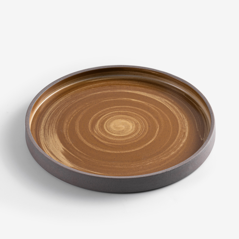 Swirl 23.5cm Underglaze Plate | Brown