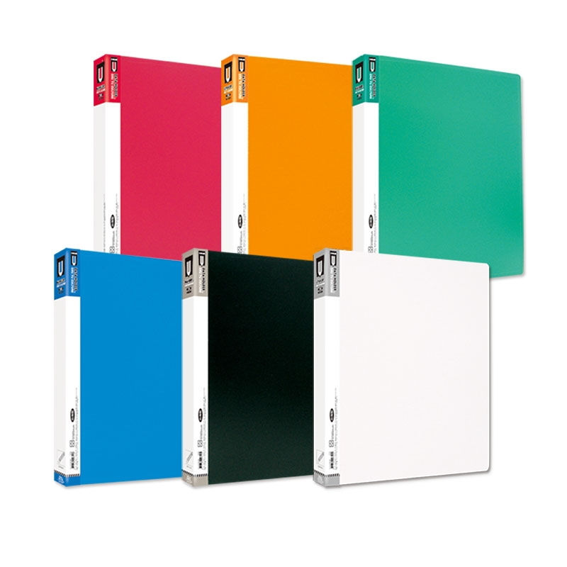 珠友 A4 三孔  PP圓型夾-(紅/黃/綠/藍/黑/透明)