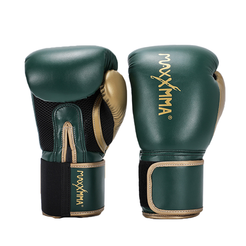 MaxxMMA  經典款拳擊手套-墨綠金-散打/搏擊/MMA/格鬥/拳擊