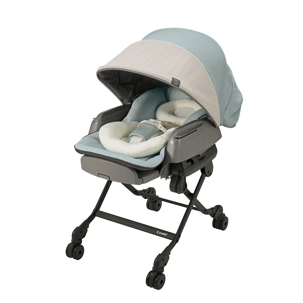 BEDi Long AT SS 電動安撫餐搖椅 贈餐椅專用日式網格蚊帳(灰)