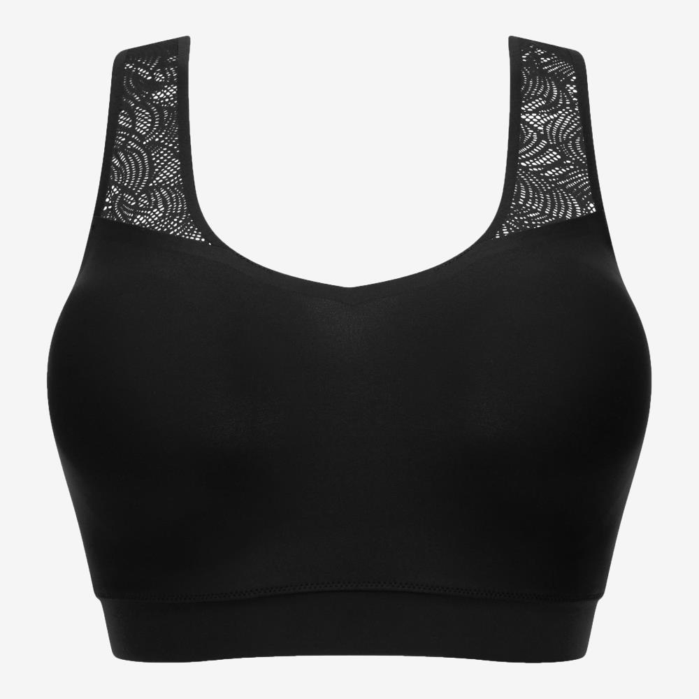 【Chantelle Lab】透氣涼感蕾絲V領無痕內衣>XS-XXL>黑色(11G10_011)【Soft Stretch】