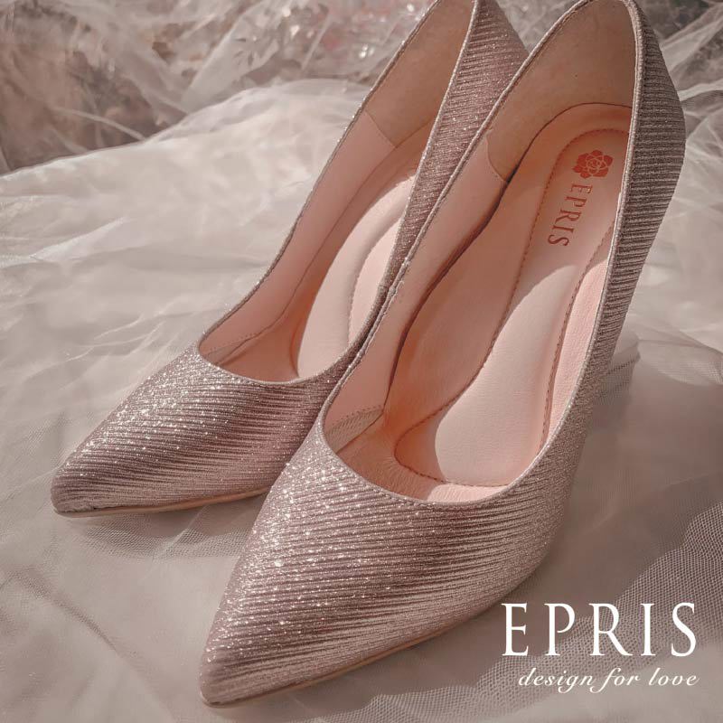 現貨 婚禮穿搭推薦 琉光精靈-P225 經典尖頭高跟鞋 玫瑰金婚鞋 性感尖頭細跟鞋 時尚美鞋 MIT手作婚鞋品牌 好走不磨腳時尚好搭配 21.5-26 EPRIS艾佩絲-玫瑰金