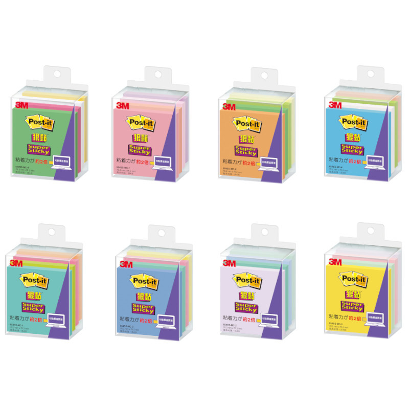 3M 654SS-MC 4色狠黏利貼 (MC-1/MC-2/MC-3/MC-4/MC-5/MC-6/MC-7/MC-8)(色彩。全故事 Color your story)