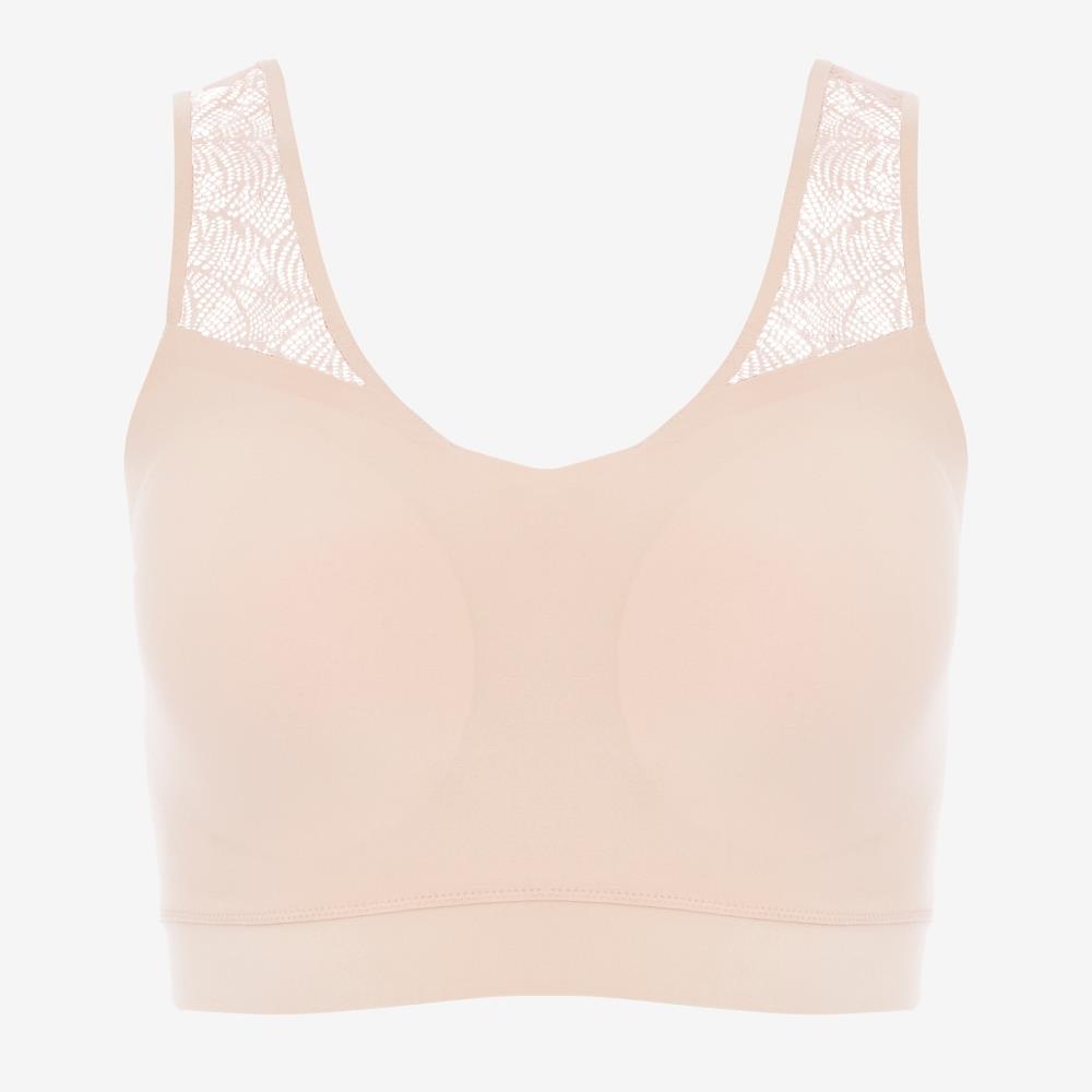 【Chantelle Lab】透氣涼感蕾絲V領無痕內衣>XS-XXL>粉膚色(11G10_01N)【Soft Stretch】