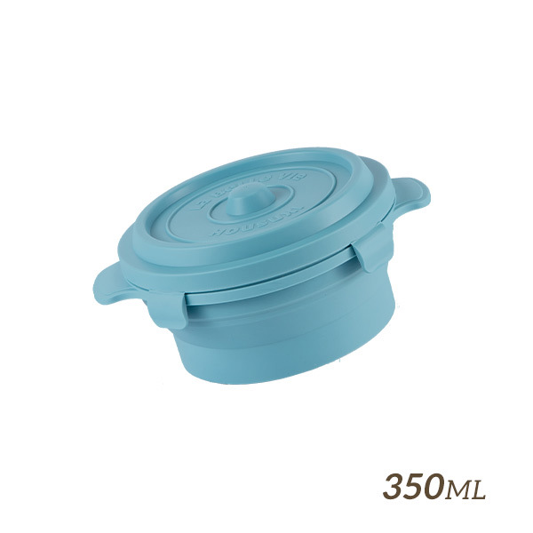【HOUSUXI】鑄鐵鍋矽膠折折盒350ml-水藍【絕版出清↘3折起】＜售價已折＞