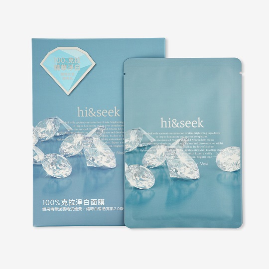 【 hi&seek靚止製造】100% 克拉淨白面膜3片/盒