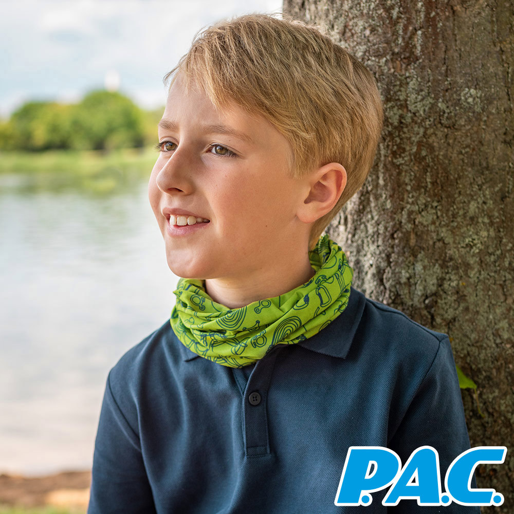 【PAC 德國】透氣快乾兒童防蚊頭巾(PAC8913001綠色/兒童頭巾/無縫頭巾/快乾頭巾)