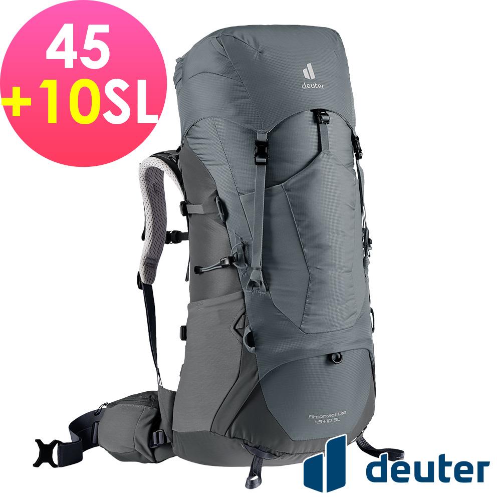 【deuter 德國】AIRCONTACT LITE拔熱式透氣背包/登山背包/女性窄肩款45+10SL(3340421深灰/黑)
