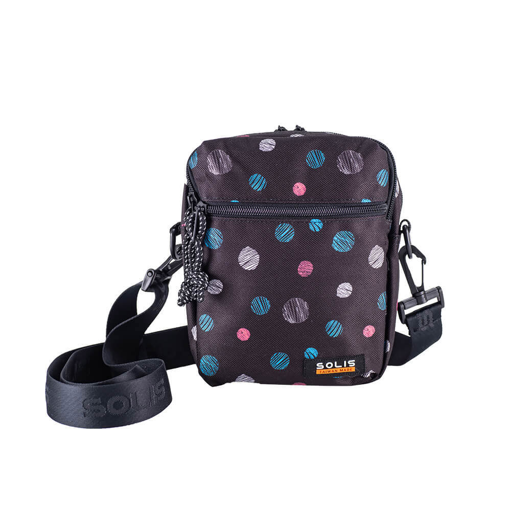 點線面系列 旅行隨身側小包-彩色線點(附長背帶)