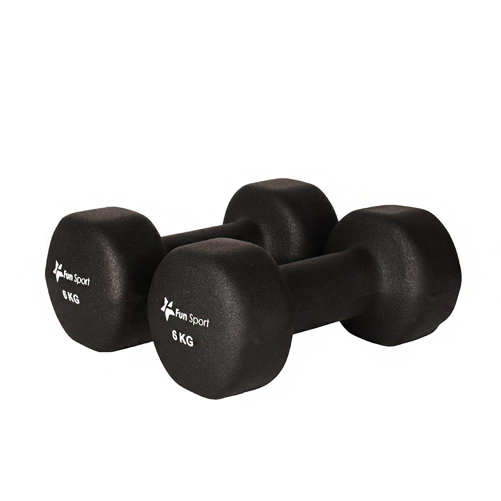艾迪克-防滑訓練啞鈴-6KG x 2支（包膠啞鈴/dumbbell/ weight training）FunSport
