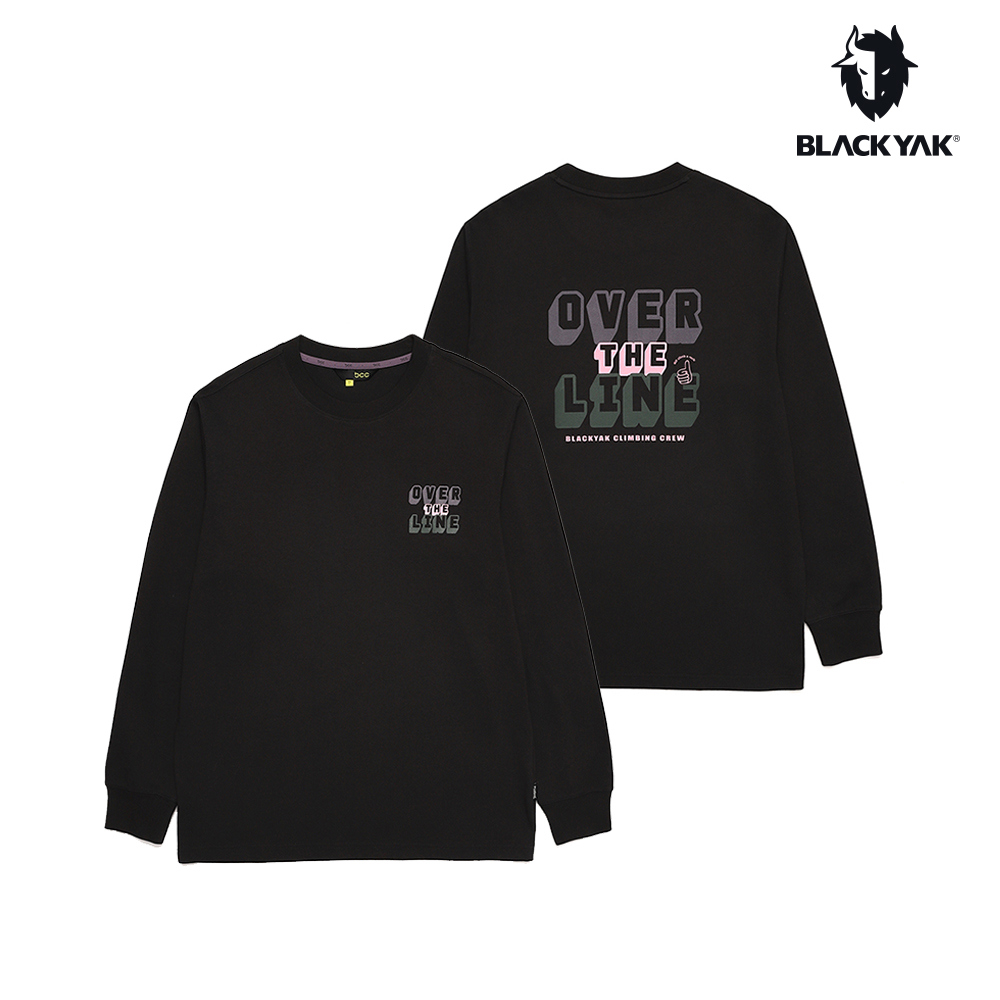 【BLACKYAK】bcc PARKOUR長袖上衣 中性款(黑色)-秋冬 大學T 韓版圓領 長袖上衣  | BYAB2NC701