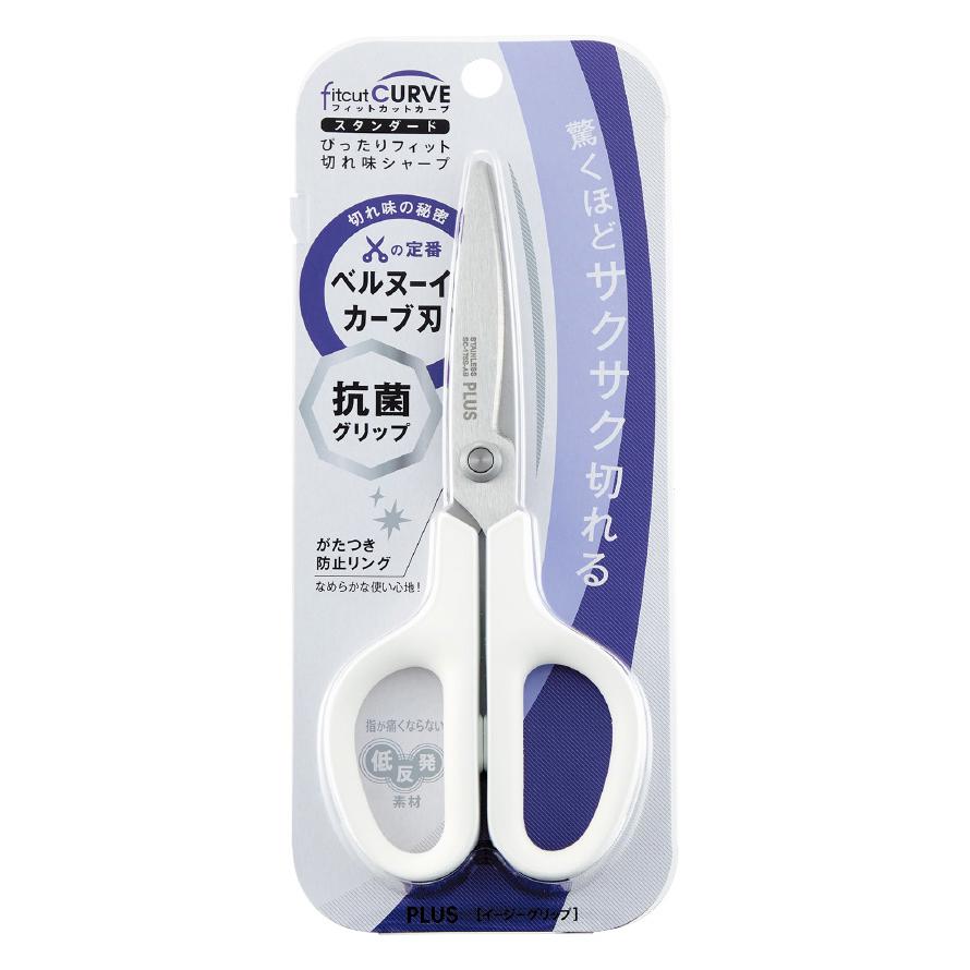 PLUS  抗菌弧線剪刀-白款(SC-175S-AB)