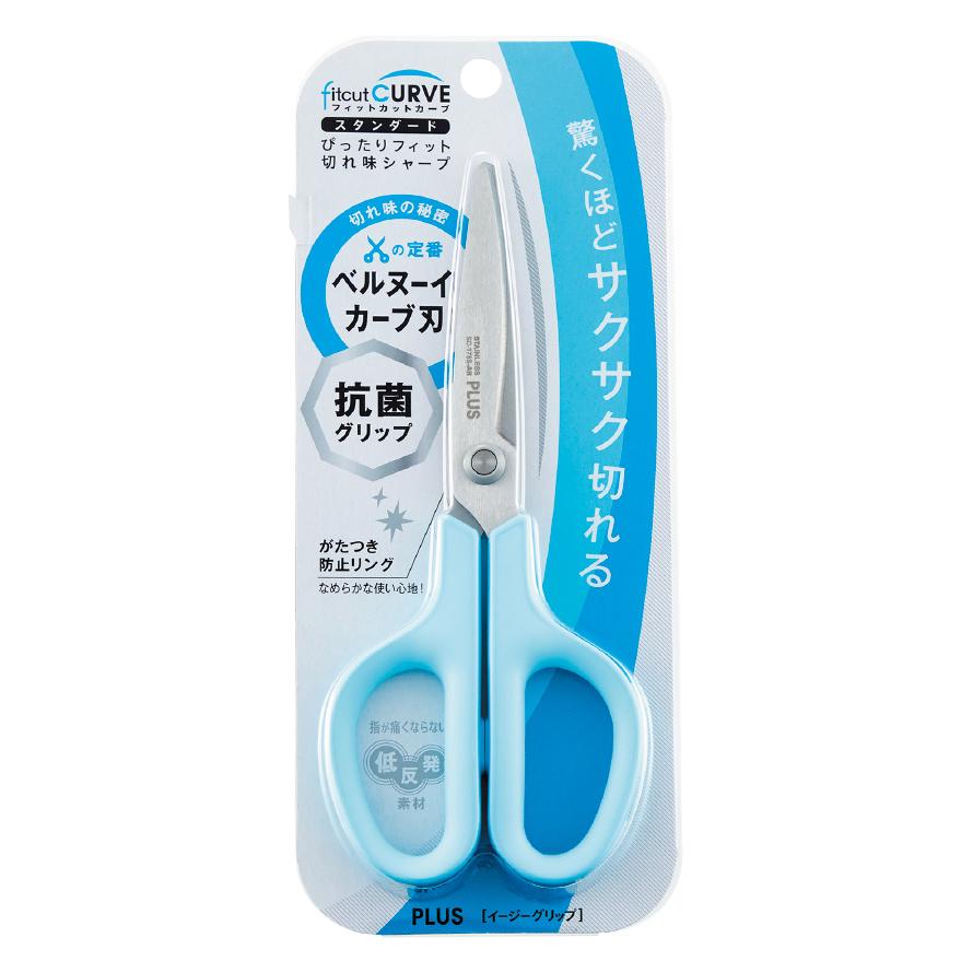 PLUS  抗菌弧線剪刀-藍款(SC-175S-AB)