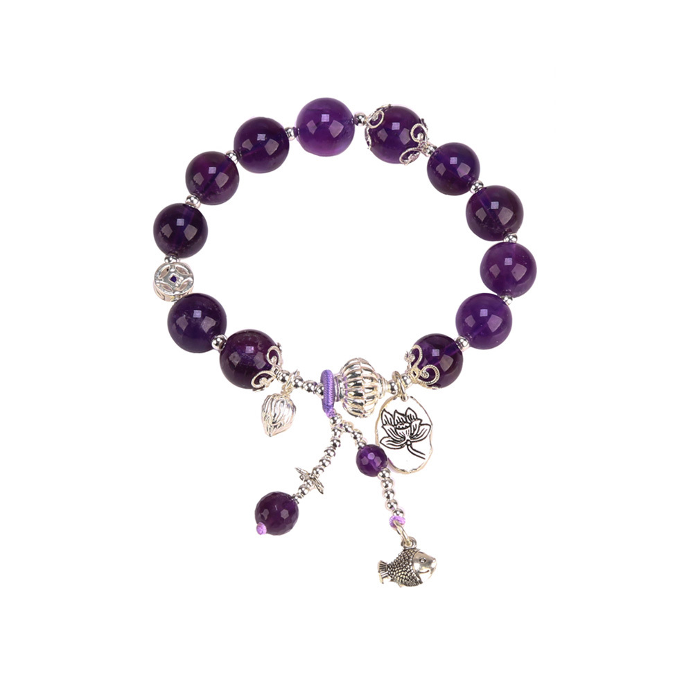 花漾紫水晶吊墬手鍊   (招貴人/增智慧/事業運)