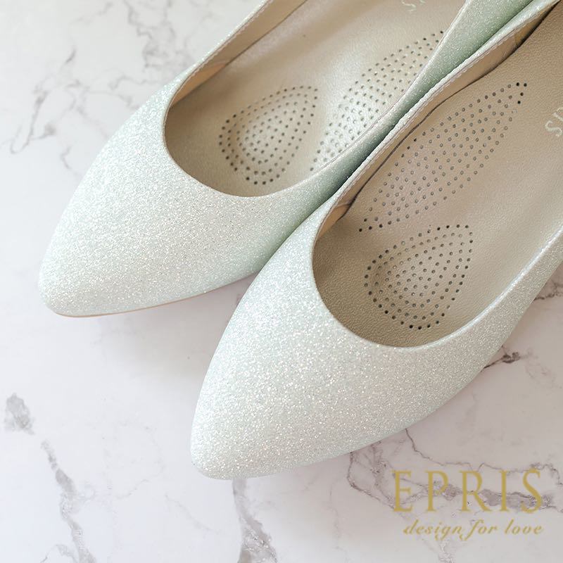 現貨 婚鞋品牌女鞋推薦 香頌女神-P272-P280 大尺碼鞋 低跟婚鞋 MIT手作婚鞋品牌推薦 好走不磨腳時尚好搭配 21-26.5 EPRIS艾佩絲-香檳銀