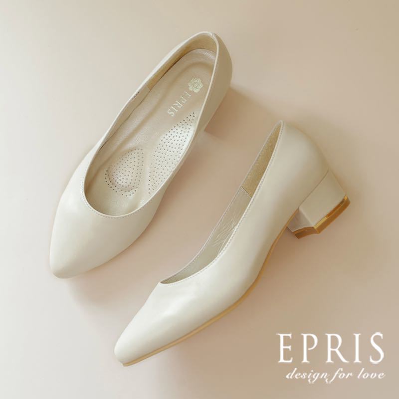 現貨 MIT台灣製女鞋 柔光公主-P271-P282 舒適好品質 上班女鞋推薦 低跟方跟鞋 素面婚鞋 21-26.5 EPRIS艾佩絲-氣質裸