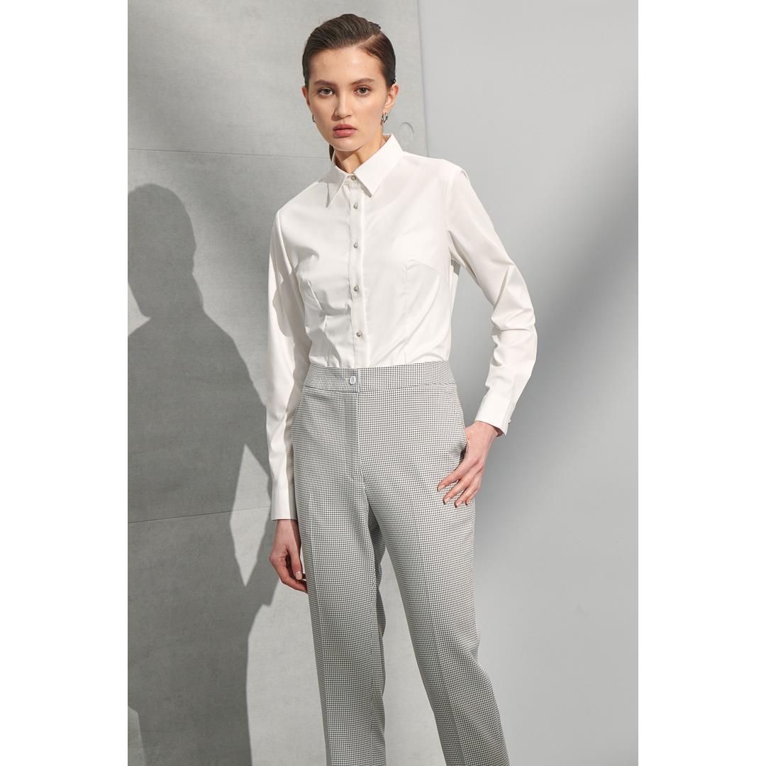 SST&C Women'S White Jacquard Patchwork Shirt | 7562204001  (Outlet)