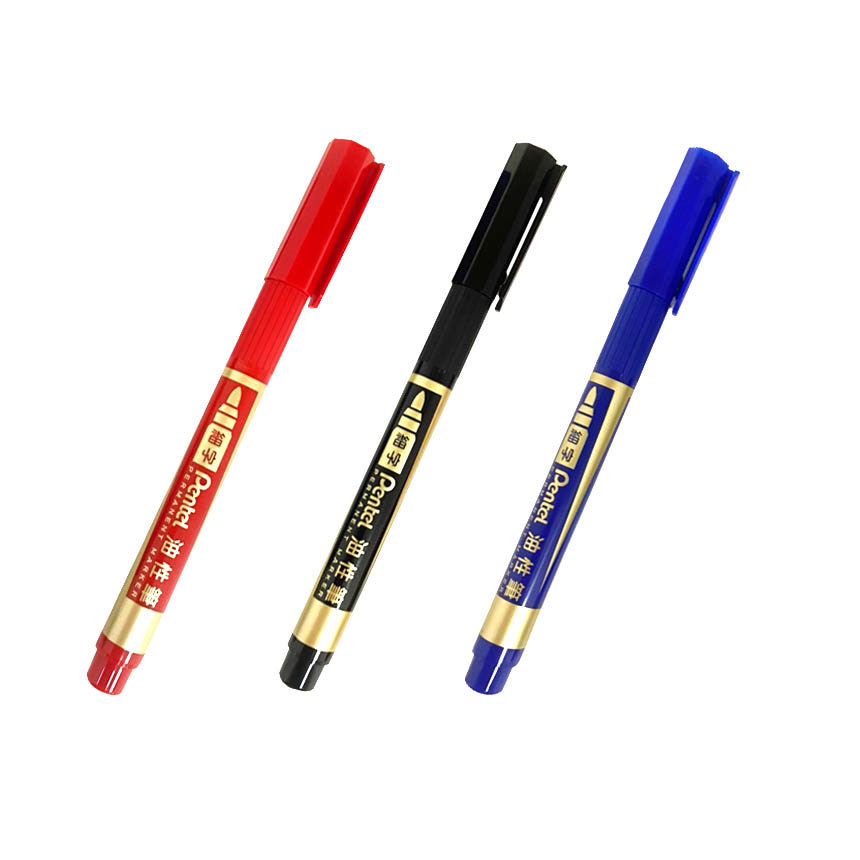 Pentel  NS75 細字油性筆-(黑/紅/藍)